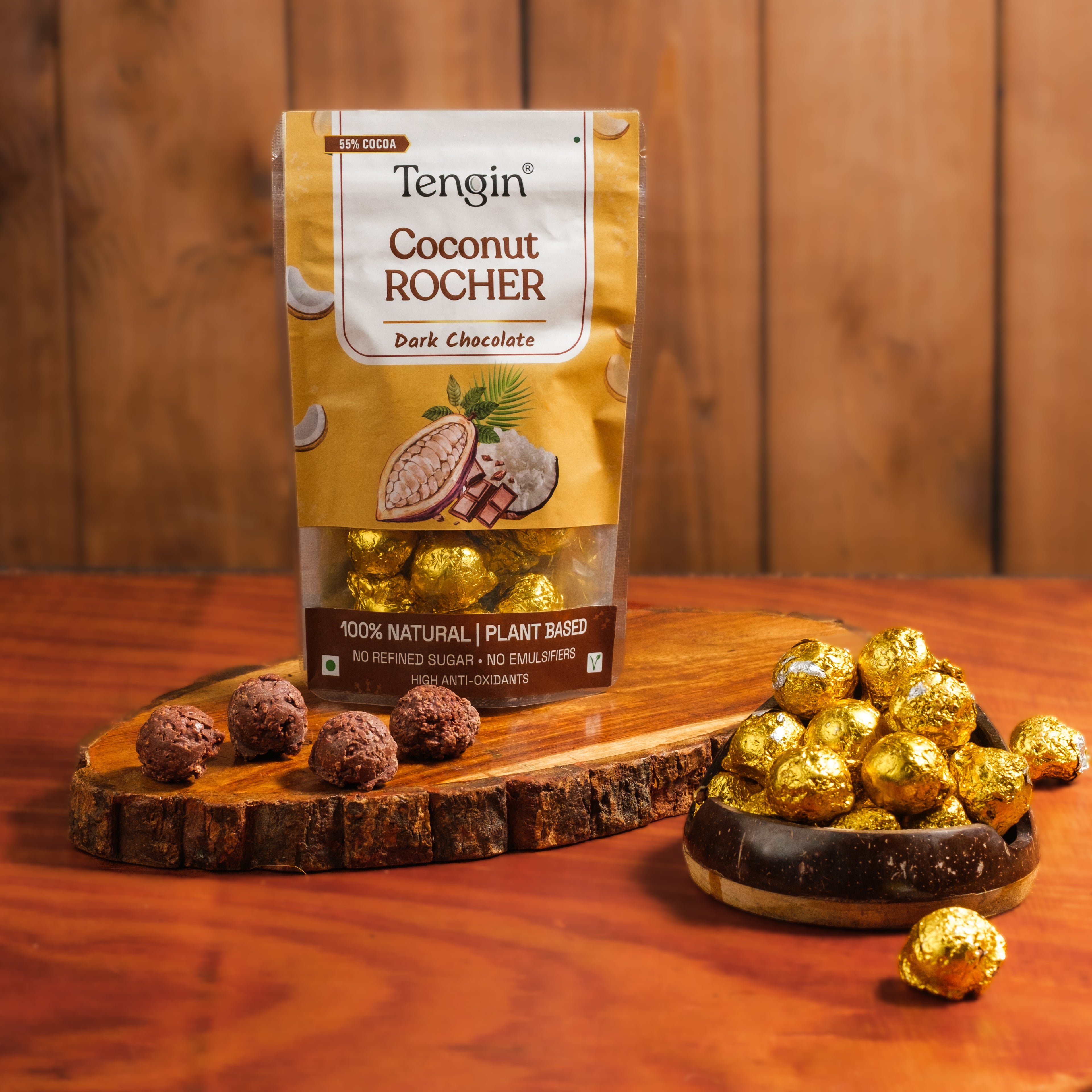 Tengin coconut rocher dark chocolate handmade Karnataka artisan buy online India