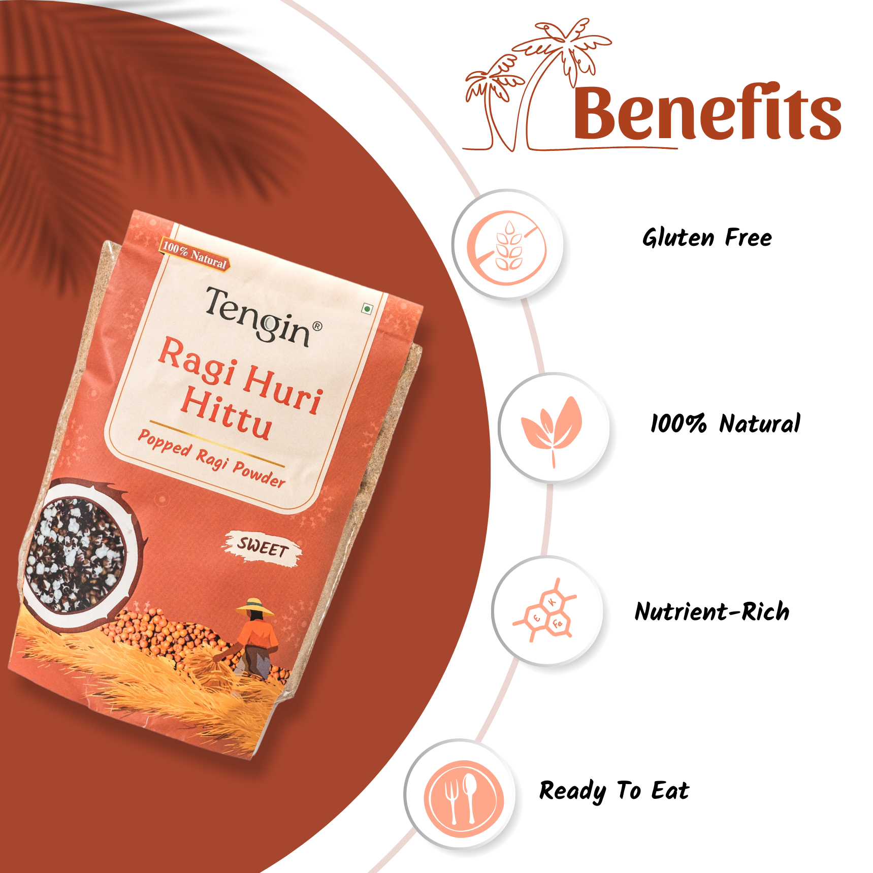 Tengin ragi huri hittu sweet jaggery coconut natural ingredients Karnataka no chemicals