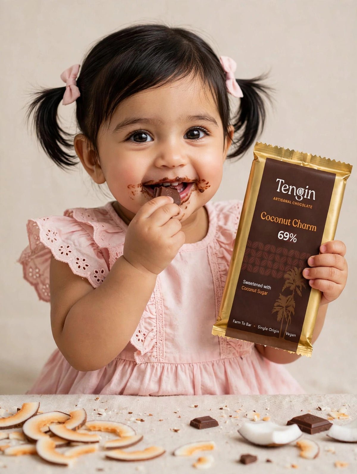 Artisanal Dark Chocolates | Coconut Charm | Sweetened with Coconut Sugar