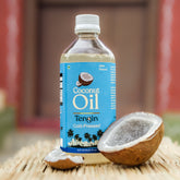 Tengin dry can coconut oil label 100% natural single origin Karnataka farmer-sourced