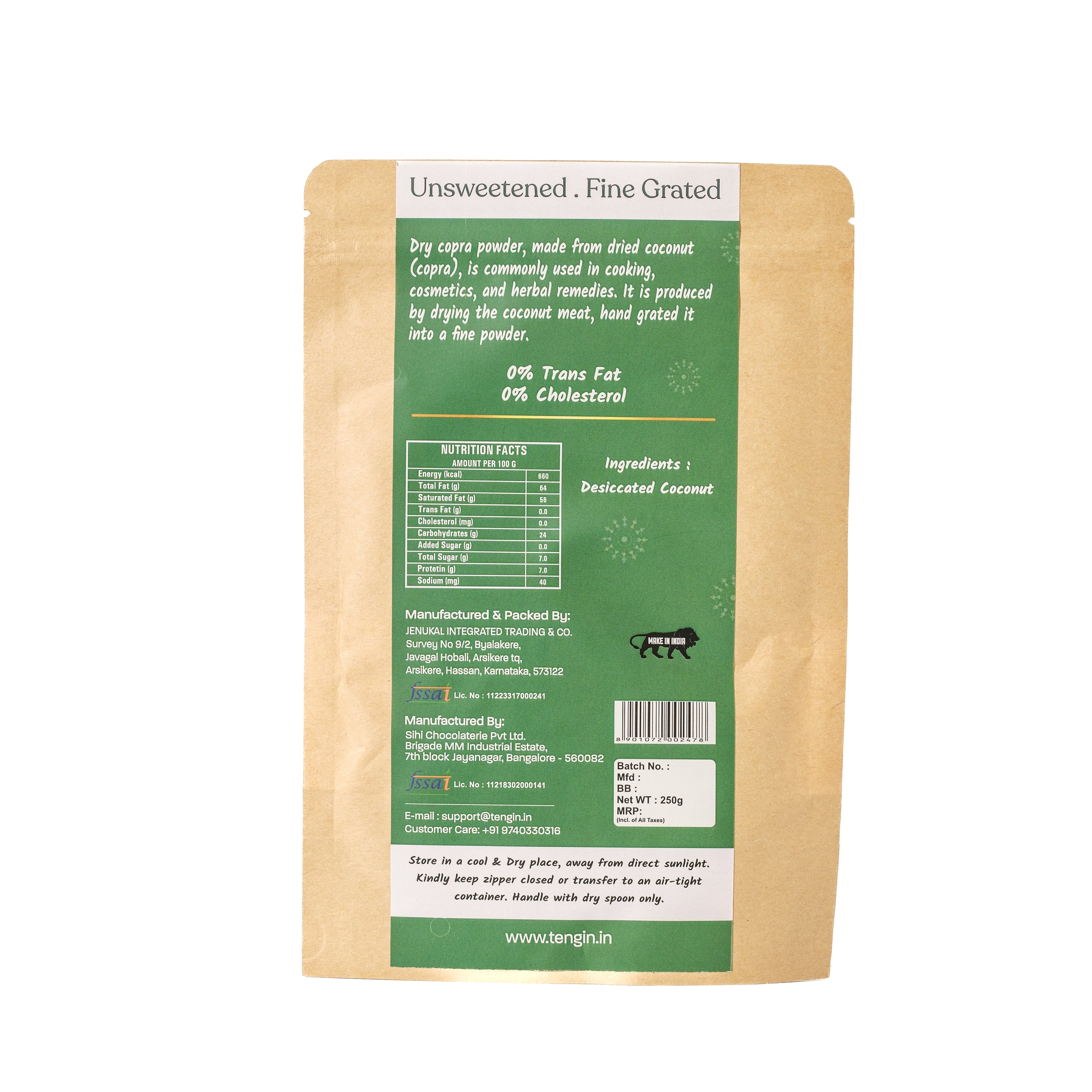Dry Grated Coconut Flakes | 250 g