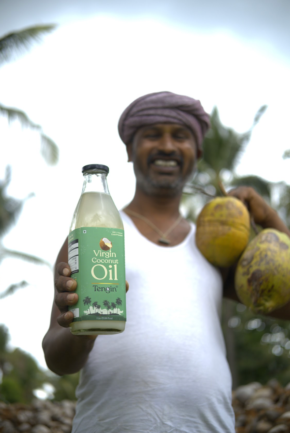Tengin VCO ingredients 100% coconut Arsikere Karnataka farmer made in Tiptur Karnataka