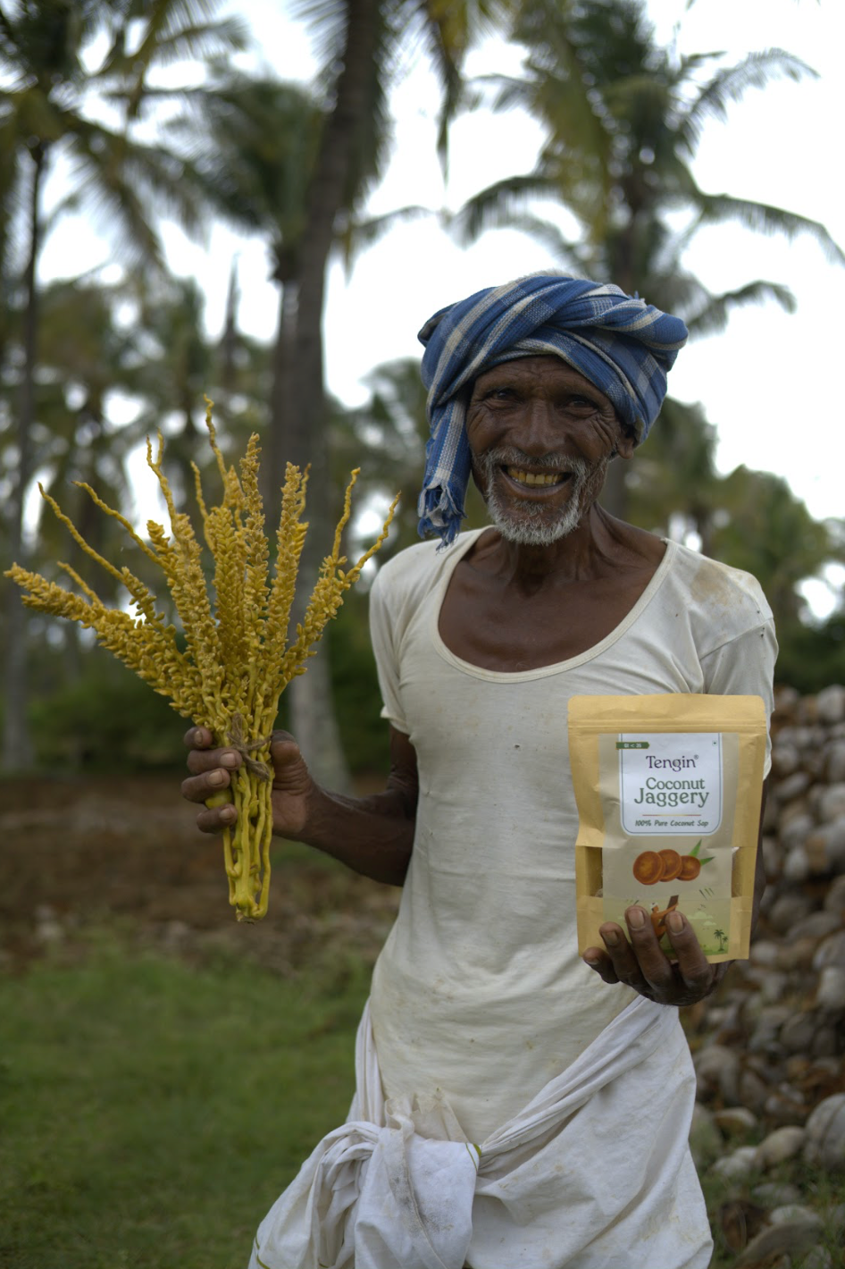 Tengin toddy tapper harvesting coconut sap jaggery Arsikere Karnataka artisanal natural