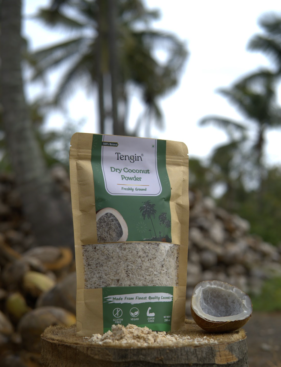 Tengin grated dry coconut copra fine texture natural Karnataka farm-sourced no chemicals