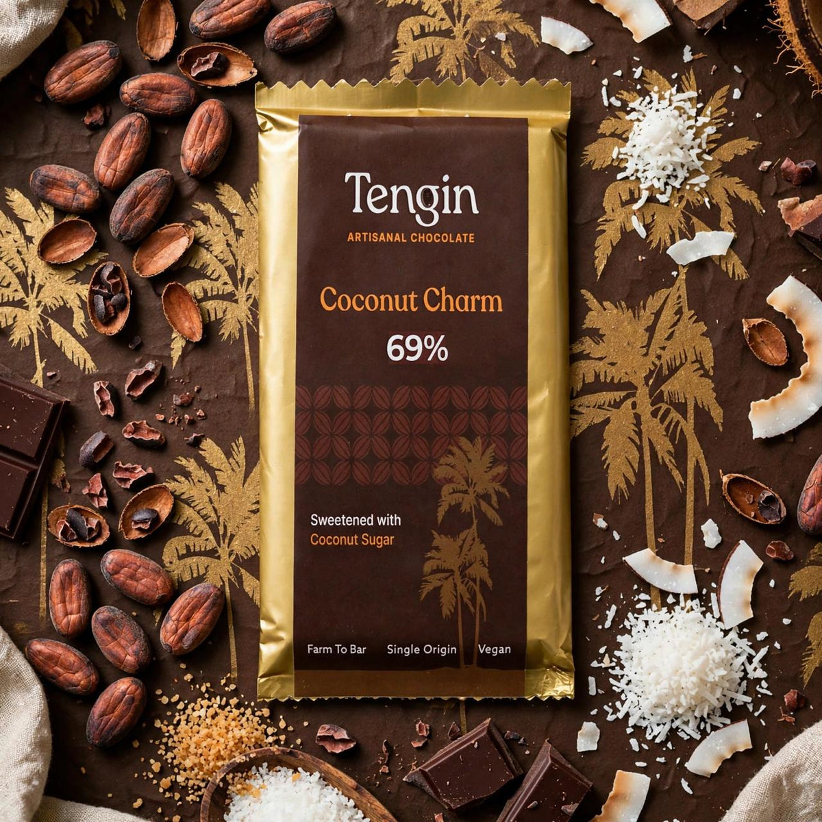 Artisanal Dark Chocolates | Coconut Charm | Sweetened with Coconut Sugar