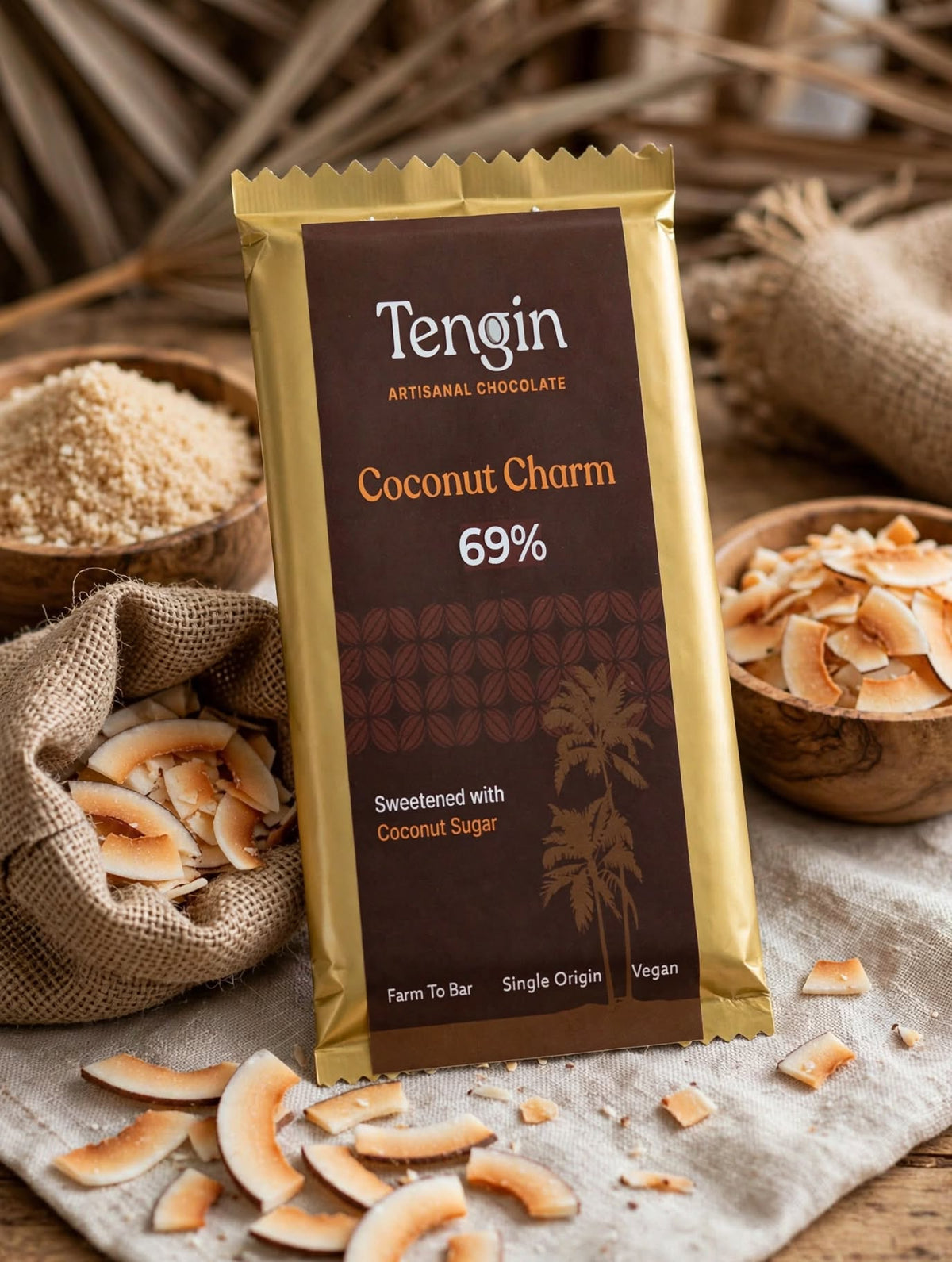 Artisanal Dark Chocolates | Coconut Charm | Sweetened with Coconut Sugar